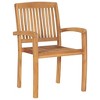 vidaXL Stacking Patio Dining Chairs 2 pcs Solid Teak Wood - 3 of 4