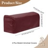 Unique Bargains PU Leather Anti-Slip Stretch Couch Arm Slipcovers 2 Pcs - 2 of 4