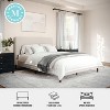 Martha Stewart Britta Upholstered Platform Bed with Rounded Headboard, Piped Detailing and Cushioned Siderails, Wood Slat Bottom, No Box Spring Needed - 4 of 4