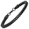 Steeltime Men's stainless steel figaro chain bracelet. Color Options: Silver, Gold, Black - 2 of 4