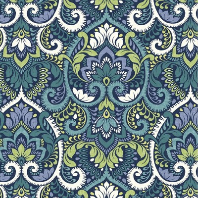 Sapphire Aurora Blue Damask Outdoor Chair Cushion Set