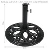 Sunnydaze Outdoor Heavy-Duty Cast Iron Decorative Patio Yard Round Umbrella Base Stand - 18" - Black - 3 of 4