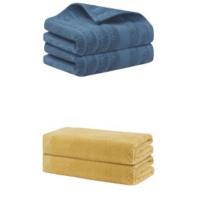 REGALWOVEN Bathroom Gym SPA Cotton Soft Absorbent Bath Hands Towel Set 2 Pcs - 1 of 4