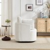 33.85" Chenille Swivel Barrel Accent Chair with Curved Back and 360° Base for Living Room or Bedroom-Cuddlewood - 3 of 4