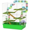 PawHut Extra Large 23" Hamster Cage with Tubes Tunnels Portable Carry Handles, Rat House and Habitats 5-Tier with Wheel Water Bottle Food Dish - 4 of 4