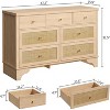 Dresser for Bedroom,7 Drawers Double Dresser,47.3''Wide Wood Chest of Drawers with Sturdy Base for Living Room, Entryway and Hallway - 3 of 4