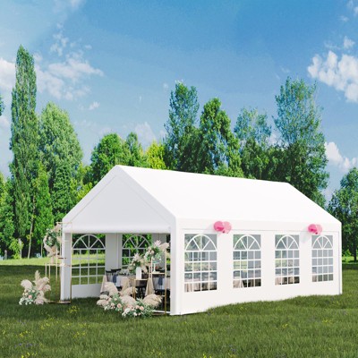 Heavy Duty Party Tent - Commercial Canopy with Removable Sidewalls & Church Windows for Weddings