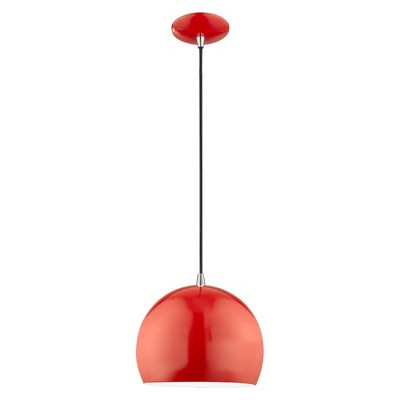 Livex Lighting Piedmont 1 - Light Pendant in  Shiny Red