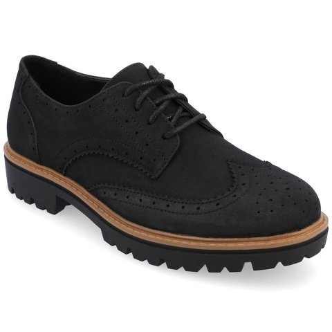 Обувь Journee Collection Women's Claudiya Oxford Flats Black 7