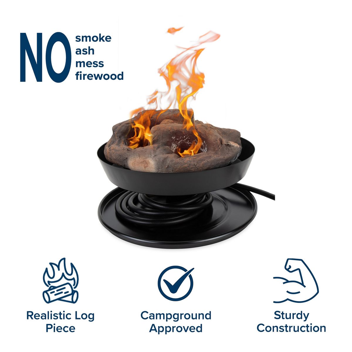 Camco 58031 Little Red Campfire Compact Outdoor Portable Tabletop Propane Heater Fire Pit Bowl for Camping, Tailgating, and Patios, 11.25 Inch - thumbnail 2