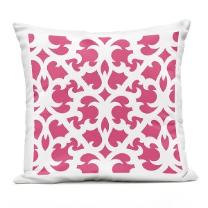 Stupell Industries Pink Brocade Motif Shapes Outdoor Decorative Throw Pillow, 18 x 18 - 1 of 3