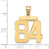 Black Bow Jewelry 14k Yellow Gold, Athletic Collection, Large Polished Number 84 Pendant - 2 of 3