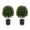 Topiary Trees Artificial Outdoor Set of 2,Realistic Artificial Plant，for Home Office, Porch, - 2 of 4