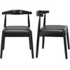 Grungis Dining Chairs with Faux Leather Seat,Mid Century Modern Dining Table Chairs with Solid Wood Legs,Set of 2 - 4 of 4
