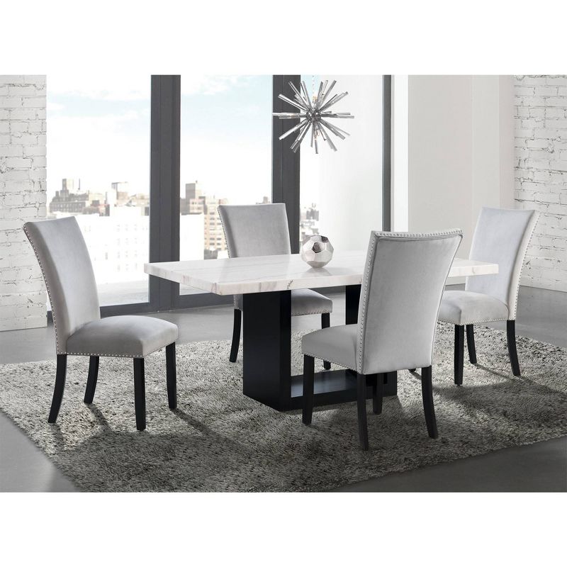 5pc Willow Marble Dining Set White - Picket House Furnishings, 1 of 21