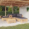 vidaXL Garden Lounge Set Dark gray cushions, natural teak wood - 2 of 4