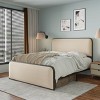 CAVINAS Queen/King Size Linen Upholstered Platform Bed Frame with Curved Headboard & Storage,No Box Spring Needed - 2 of 4