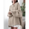 Imily Bela Women's Oversized Mock Neck Sweater - Batwing Sleeve Ribbed Knit Tunic - 2 of 4