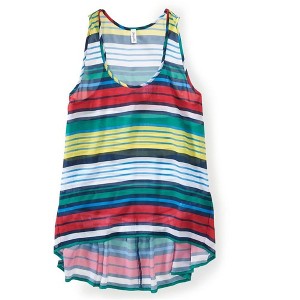 Aeropostale Womens Sheer Striped Extended Back Tank Top - 1 of 2
