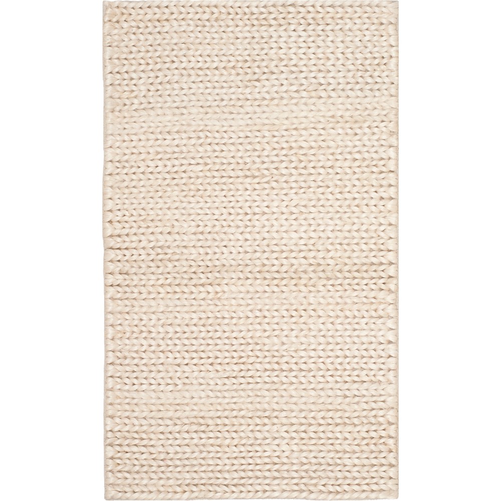 3'x5' Solid Woven Accent Rug Ivory/Light Gray - Safavieh