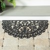 Evergreen Ornate Half Round Rubber Grate Mat Indoor and Outdoor Home Decor - image 4 of 4