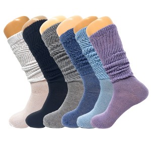 6 Pairs Colorful Slouchy Scrunch Knee Socks for Women Slouch Socks Shoe Size 5 to 10 - 1 of 1