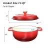 Karl Home 5 qt. Enameled Cast Iron Round Dutch Oven in Red with Lid - 2 of 4