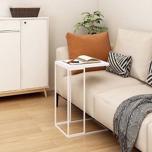 vidaXL Side Table White 15.7"x11.8"x23.2" Engineered Wood - 1 of 4