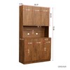 NicBex 71" Tall Kitchen Buffet Cabinet with 6-Doors Multifunctional Sideboard Cabinet with 1-Open Shelves and 1-Drawer for bedroom, Walnut - 3 of 4