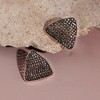 SOHI Women's Chrome Silver Intricate Triangle Stud Earrings - 2 of 4