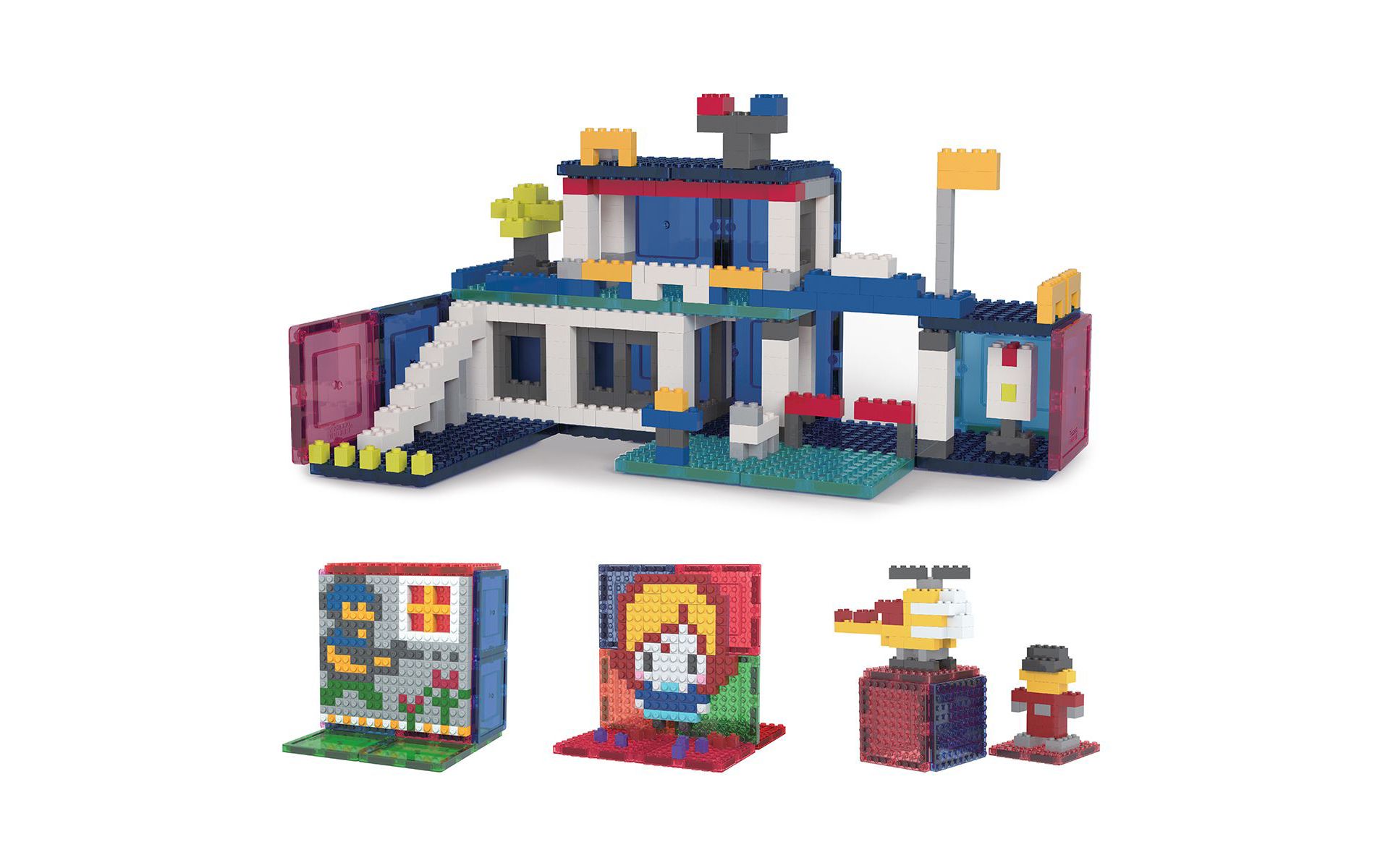 PICASSO-TILES 512 PCS Magnetic Tiles and Building Block Combo Creative Buildings & Figures, Educational STEM Toys Learning Activity for Kids