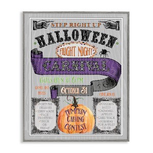 Stupell Industries Halloween Fright Night Carnival Sign Framed Giclee Art - 1 of 4