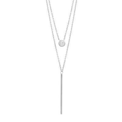 Silpada 'London Decker' Cubic Zirconia Layered Necklace in Sterling Silver, 17" + 2"