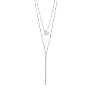 Silpada 'London Decker' Cubic Zirconia Layered Necklace in Sterling Silver, 17" + 2" - 1 of 4