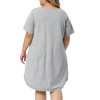 Agnes Orinda Women's Plus Size V Neck Short Sleeve Lace Trim Hem Nightgown - 4 of 4