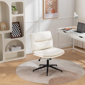 Lyngins Adjustable Swivel Criss-Cross Chairs with Universal Wheels,Wide Seat/Vanity Chair for Home Office Work Study - 1 of 4