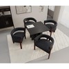 MAYEERTY Modern Soft Chenille Accent Chair - Open Back 3-Leg Barrel - Comfy Dining Set of 2 (Beige) - 2 of 4