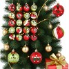20-Pack Christmas Ball Ornaments with Strings, 6CM/2.36" Small Size Baubles, Shatterproof Plastic Christmas Bulbs, Hanging Decorations - 4 of 4