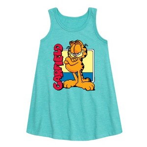 - Garfield - Garf Pixel Square Graphic Sleeveless Aline Dress - 1 of 3