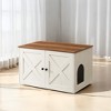 Cat Litter Box Enclosure - Hidden Furniture with Removable Divider - Indoor Cat House,  End Table - 31.5 x 20.9 x 19.7 Inches - 4 of 4