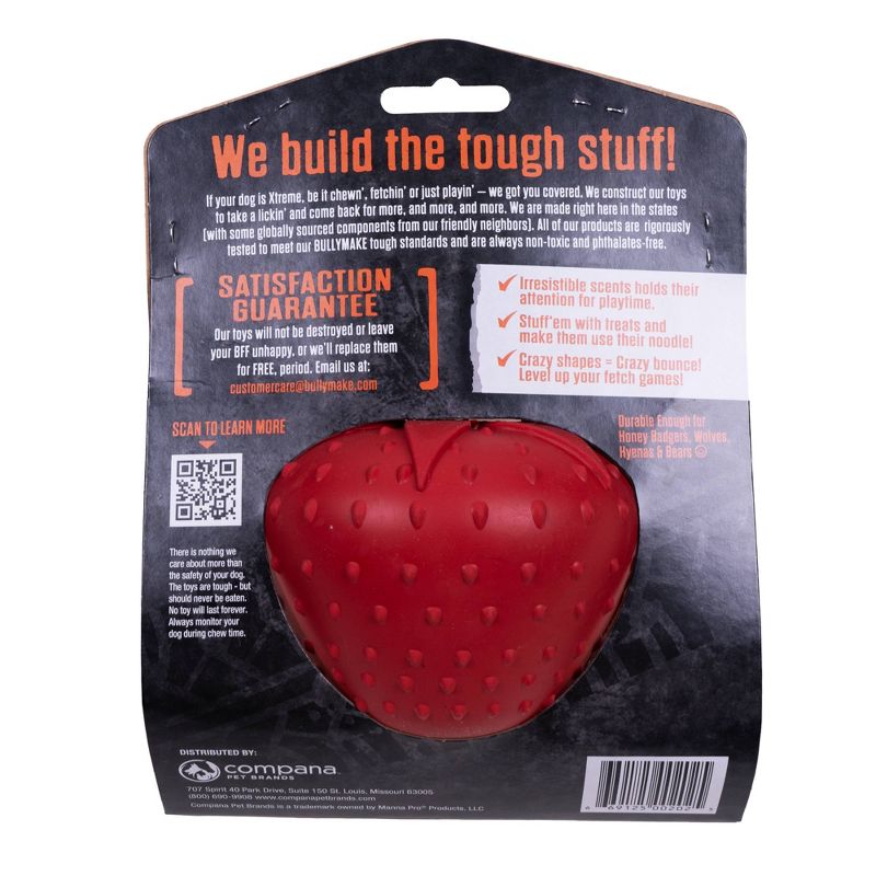 Bullymake Red Strawberry Scented Toss N Treat Dog Toy, 2 of 5