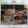 CAVINAS 25" Fire Pit with Poker Outdoor Fire Pit Durable Firepit with Grill for Outdoor Grilling and Travel - 3 of 4