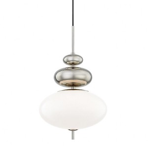 Mitzi Elsie 1 - Light Pendant in  Polished Nickel Opal Glossy Glass Shade  Shade - 1 of 1