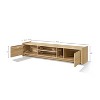 LuxenHome Hazel Oak Manufactured Wood 2-Door 70" Wide TV Console Cabinet Brown - 3 of 4
