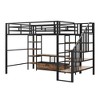 TIRAMISUBEST Full Size Loft Bed with Storage Staircase and Low Storage Table, Metal Loft Bedframe with Storage Shelves and Guardrails - 4 of 4
