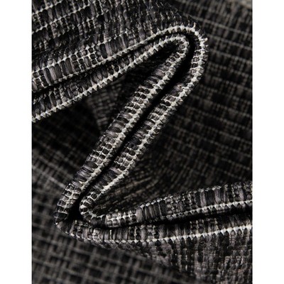 Easy-Care Reversible Black Synthetic Outdoor Rug 4' x 6'