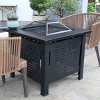 SEVOBAL Grill Cookware 2-in-1 Outdoor Fire Pit Table, Smokeless Square Patio Grill, Heater for Garden, Balcony, Terrace, Black, 26.37"*24.01"*9.05" - 3 of 4