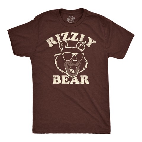Мужские футболки Crazy Dog T-Shirts, Inc. Mens Funny T Shirts Rizzly Bear Sarcastic Graphic Tee for Men - Crazy Dog Men's T Shirt for Animal Lovers Brown XL