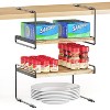 SpaceAid Cabinet Shelf Organizers 2 Pack,Metal and Wood, Black and Natural,13" Wide - 2 of 4