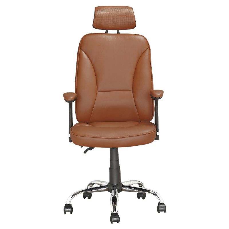 Workspace Executive Office Chair Leatherette Light Brown - CorLiving, 2 of 5